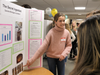 St. Luke's Liza Merrill '25 (New Canaan resident) explaining the project she did with her classmate Caroline Ethridge (New Canaan resident) 