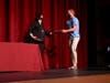 Lewis Cropper of Wilton (R), pictured with St. Luke's Head of Upper School Liz Perry (L), receives the Head of School Award. 