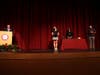 Macy Millones '23 of Darien and Myles Sead '23 of West Haven receive awards during St. Luke's Upper School Awards Ceremony.