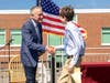 Jack Clavelli of Stamford celebrates at the Eighth Grade Promotion Ceremony at St. Luke's School.