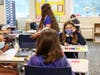 Vivian Dorrington ‘29, a St. Luke’s fifth-grader, connects with classmates. 