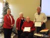 Left to Right: Chapter Vice Regent Gale Shafer (Tinley Park), Chapter Regent Lynn Gray (Oak Lawn), Honor guards Ralph Till and Joe Varanauski