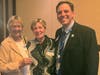 From left: VNA Care Worcester Area Community Cabinet members Robin Spaulding and Mary Whalen with Aaron Langlois, RN, vice president of hospice. Robin is also representing Changemaker Sponsor Sheppard Envelope. 