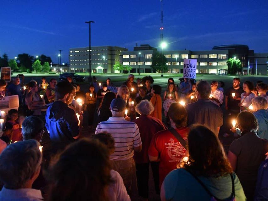 A candlelight vigil at McHenry County Jail/Immigrant Detention center one year ago