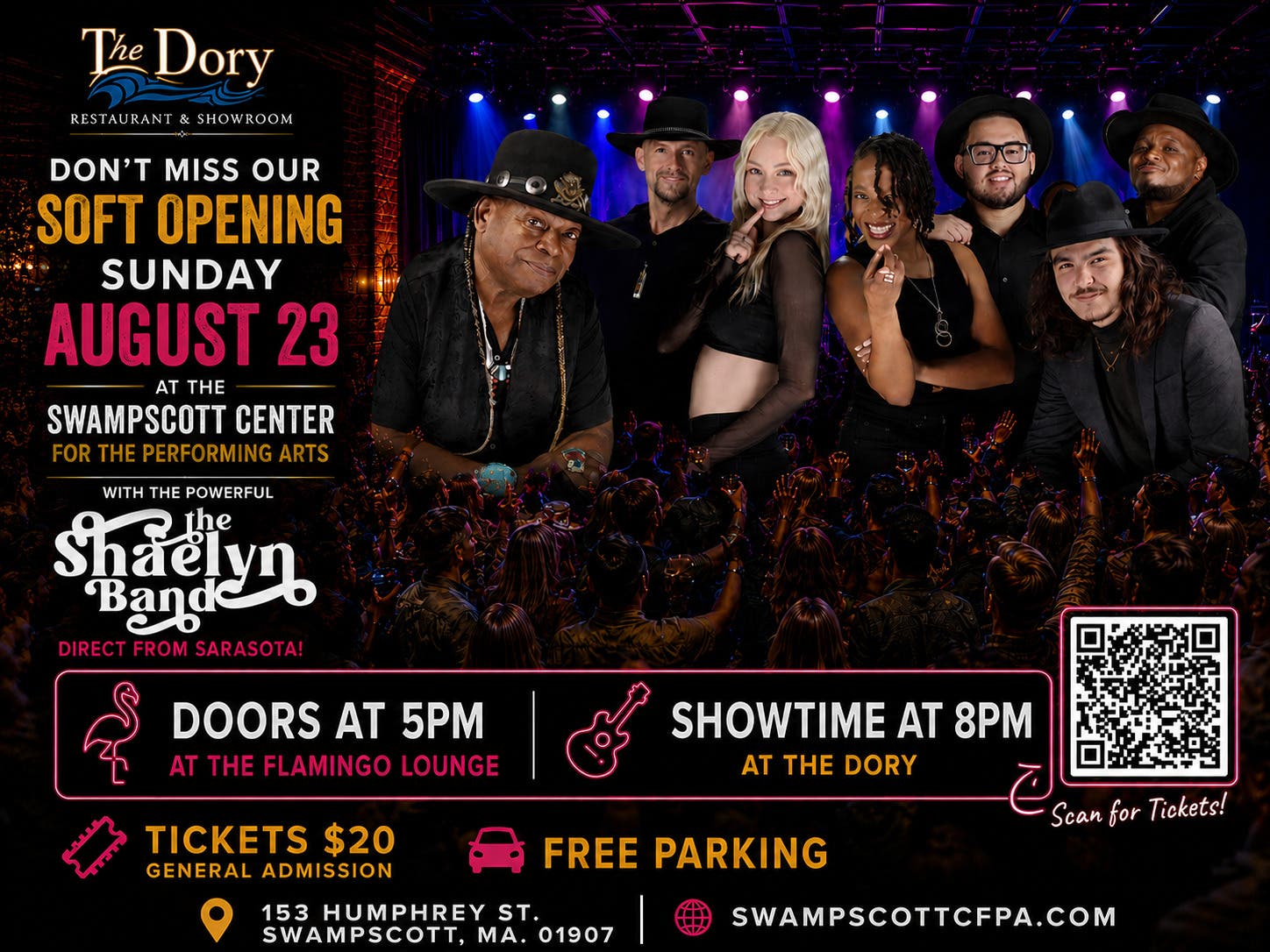 Swampscott Center for the Performing Arts presents The Shaelyn Band live at The Dory!