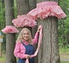 Artist Elizabeth White installing Tree Skirts in Meckauer Park