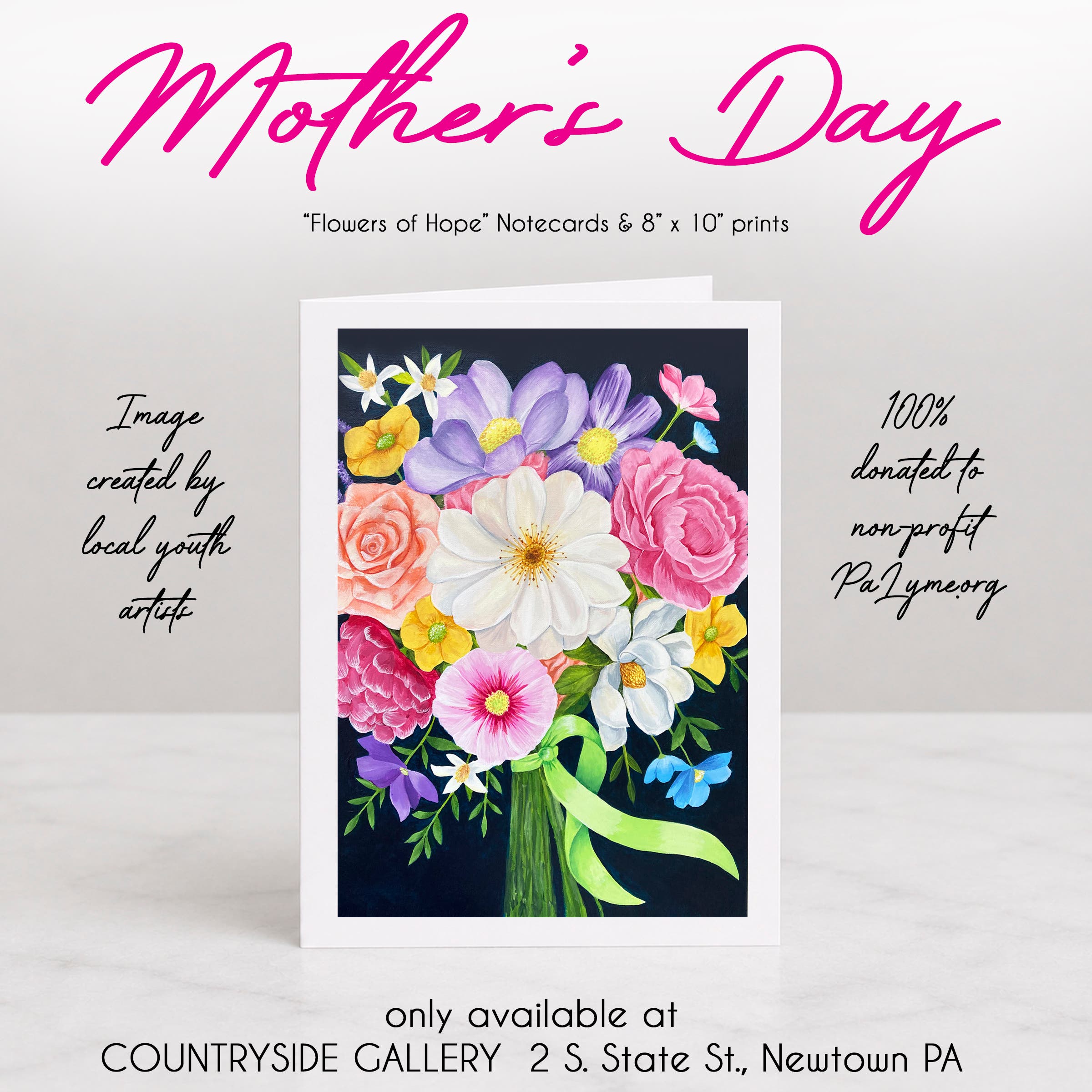 Mother's Day Flowers of Hope Notecards & Prints