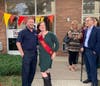 A lively crowd was on hand for the grand opening ribbon cutting ceremony with Philip and Anna Wagler of American Family Insurance to La Grange.