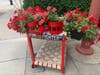 Fire Chief Terry Vavra was the artist for "Real Heroes Don't Wear Capes" for the La Grange Fire Department and adorned his cart with real fire-hoses and bloom-filled flowerpots. 
