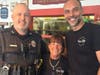 Susan Garrigan was presented her award by School Resource Officer Greg Connelly. Nan’s owner Aldo helped coordinate the surprise.