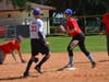 Alan Delisle knocks down hard liner, tosses to Jessica Ellerman to force Kids and Kubs Frank Sirois at 2nd.
