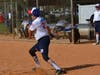 Sibbi Caliendo 77, double knee replacement, singles
to right field. Sibbi is a testiment to the age appropiate activity the Kids and Kubs Softball offers senior citizens. 