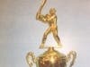 Top portion of the travelling trophy that moves between the City Hall and the Three-Quarter Century Club Office. Kids and Kubs currently hold a 26-12 victory margin.