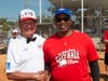 "Cubbie Kutchinski welcomes Mayor Welch to a tradition in place since 1971. The Annual Mayor's game features the City Hall All-Stars vs. Kids and Kubs All-Stars. 
