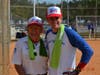 Gus Tijerino grabs photo opportunity at North Shore Park, with old friend and member of the Transplant Team after completion of the 2018 annaual game.