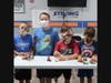 Students showing off their Lego creations