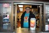 Teacher Craig Nickell works the Drive-thru