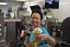 Teacher Karmen Johnson became an expert at making shakes! 