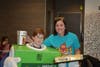 Ethan Weiner and his mom Tracy Weiner sold apple pies and posed for photos!