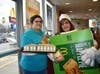 Pie seller Emma Del Cid, and McPie Joanne Widseth made a terrific pie selling team