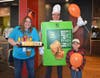 Noah Perez was excited to see teachers Kevin McKenna as a pie guy and Danielle Peckhart selling pies