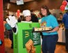 eacher Denise Jimenez dressed as a pie while teacher Jessica Whitney sold the pies alongside her, they made a great team