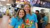 Whitman School Teacher Cindy Snarski and Principal Jennifer Kiedaisch are having a blast during McTeacher's Night