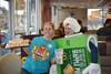 Teachers Anne Tondoba and Kelly Depa peddled pies donated by the Rosemont McDonald's