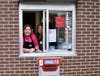  Teachers Thiem and Zabran work the drive-thru during Hoover Wood McTeacher's Night