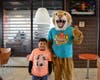 Aiden Parra was happy to see Boomer at McTeacher's Night.