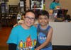 Lucas Torres was thrilled to see his teacher Ms. Mateus.