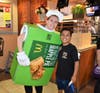 Western Trails student Sergio Aragon stops by to have a meal and see teachers during McTeacher's night in Bloomingdale