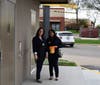 Gloria Trejo, ​Principal​, ​ and Mary Kassir ​,​Assistant Principal​ collect tips for schools Fundriaser at McDonald's