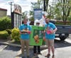 Mrs. Kenney , Principal, Mr. Gromman, and Mr. Warner have ablast selling Pies at McTeacher's Night