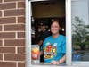Teacher Rachael Hall works the Drive-Thru during McTeacher's Night