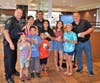 Evelyn, Ella, Gabriel, and Jorge Sotelo, along with Gianna and Myra Rodriguez were happy to take a picture with officers