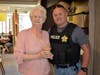Ruth Thorsen was more then happy to meet Sergeant McCoy of the Bloomingdale Police force during the Slushie with a Sergeant Event in Bloomingdale.