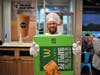 Pie Man, Mr. Tooren has a blast in the Pie costume during McTEacher's Night in Hoffman Estates