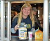 PTO President Julie Stone is having a blast working the drive-thru at the north Aurora McDonald's