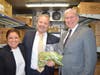 Commissioner Britton goes in the refrigerator as owner David Bear gives him a complete tour of the kitchen.