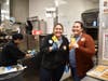 Mrs. Wolovick and Mrs. Hibbitts are busy cooking pies during McTeacher's Night at the Hoffman Estates McDonald's on Roselle Rd