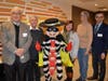 From left to right, Mayor Andrew Przybylo, Bruce Hertz, Hamburglar, Denise McCreery, Danette Matyas, and Steven Vinezeano pose for a picture with the hamburger thief himself: Hamburglar.