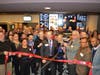 An aerial shot of the cutting of the ribbon near the end of the event signifies the official opening of the new Niles McDonald's.