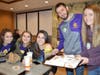 Elissa Davlowski, Allie Tarakanov, and Alyson Pavlowski were thrilled to see teacher Buhr and Chase at McTeacher's Night.
