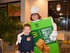 Johnny Madden was so happy to get a picture with teacher Hecker at St. Juliana McTeacher's Night.
