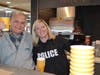 Detective KristanKolar serves coffee to Ron Brown.