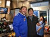 Assistant Principal Phil Aliano is excited to see former Spring Wood student Zamir Osario, and current Bear Family Restaurant employee, at McTeacher's Night, while Spring Wood Secretary Aida Lopez was busy working the drive-thru in the background  