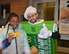 Savannah Taylor buys a pie to help raise money for the playground at her school.