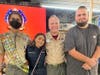 ASPL Degas M. Peters, Boatswain Carina Lizarraga Sea Wolf 566, Scoutmaster and Skipper Mark Peters and Sea Scout Spencer Garcia of the SS Sea Wolf 566