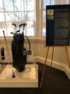 Jackie Robinson's golf bag and clubs.